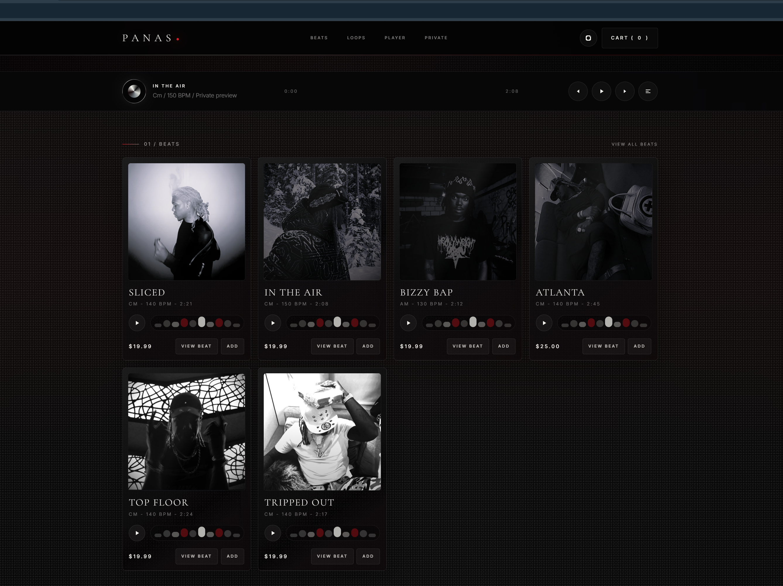 Beats catalog page from Panasloops.eu